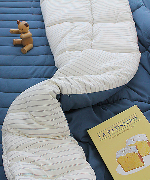 【現貨】☁️100% 韓國自家工廠床品☁️｜New York雙面素面直條 (四季被/枕套)