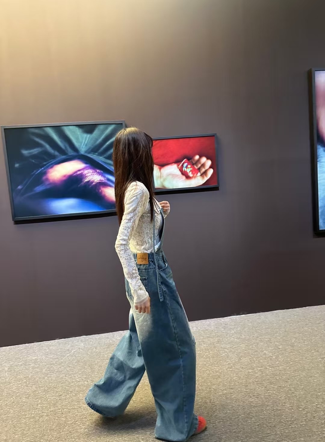 正韓𝜗𝜚水洗吊帶牛仔褲