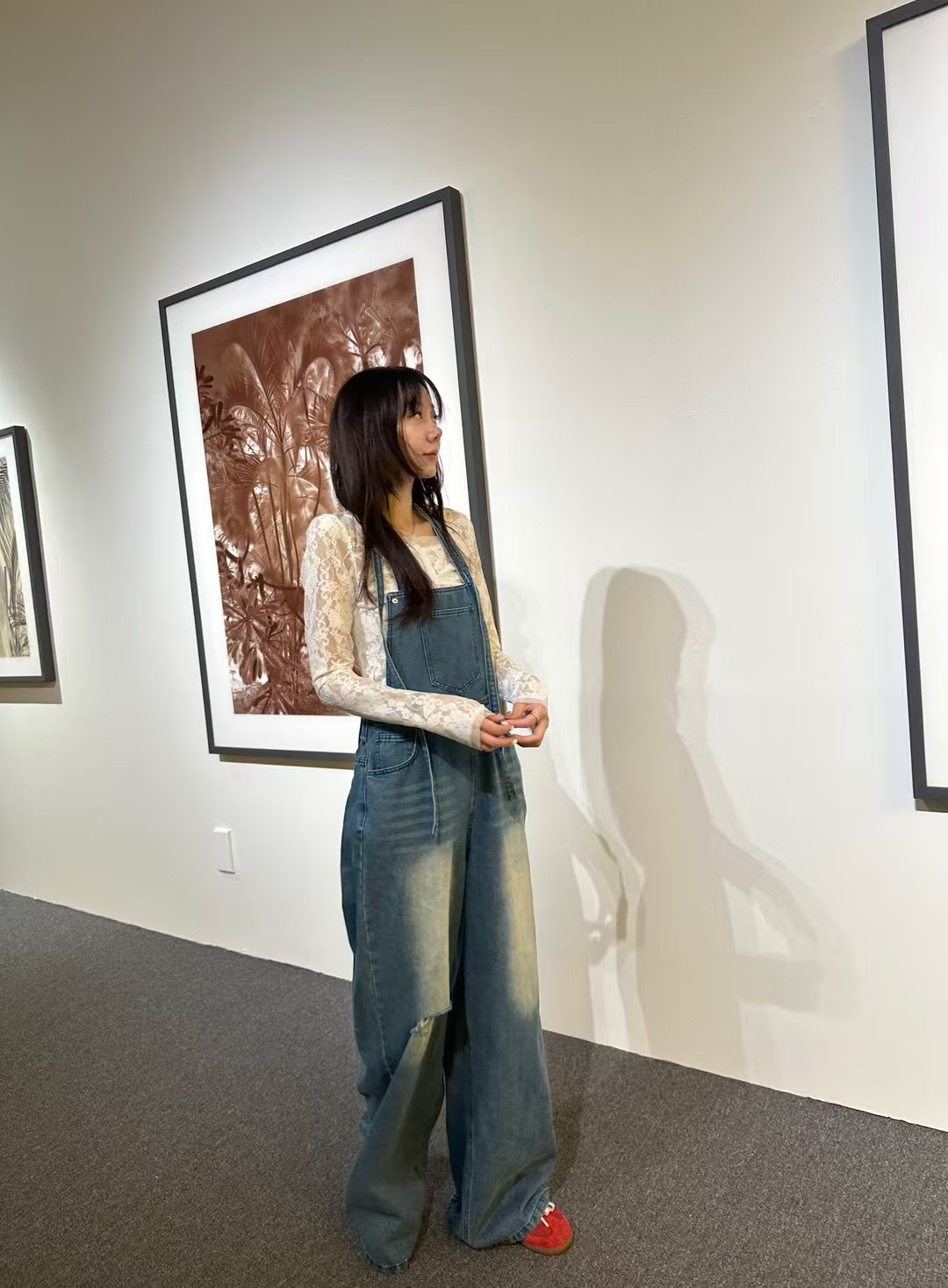 正韓𝜗𝜚水洗吊帶牛仔褲