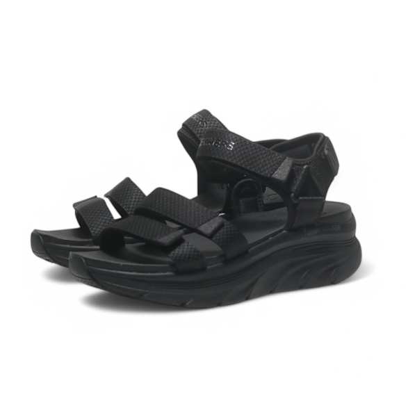 SKECHERS 涼鞋 D'LUX WALKER 全黑 厚底 涼拖鞋 女 119828BBK