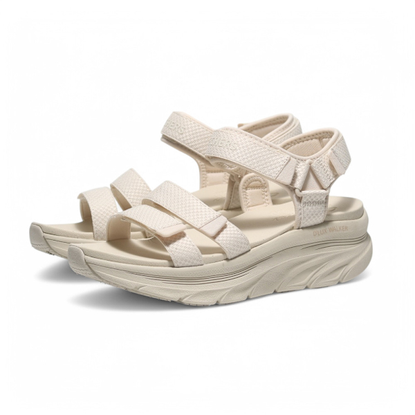 SKECHERS 涼鞋 D'LUX WALKER 米白 厚底 涼拖鞋 女 119828NAT