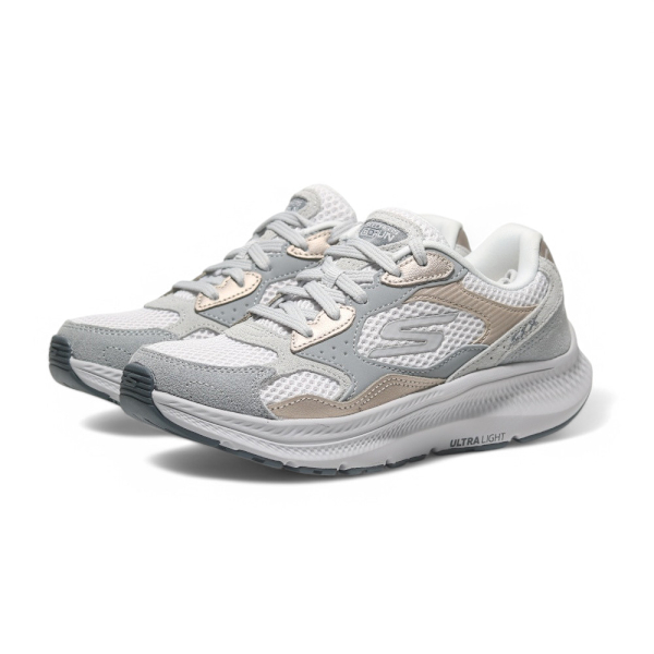SKECHERS 慢跑鞋 GO RUN CONSISTENT 2.0 灰白金 復古 女 128630LTGY