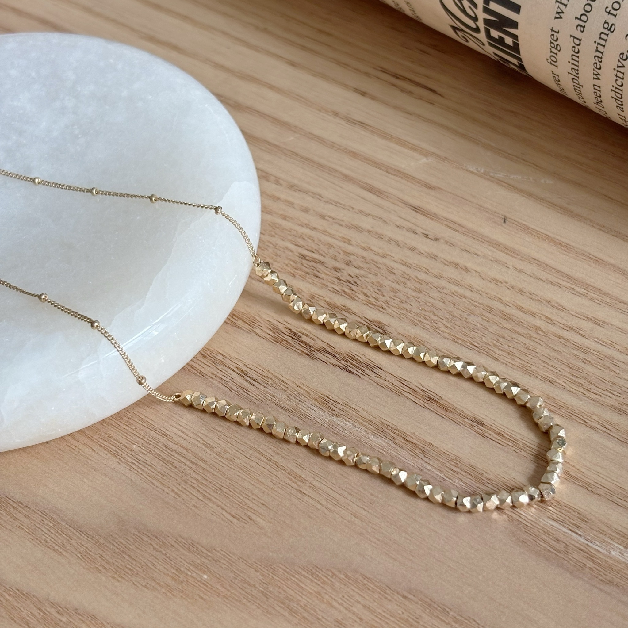 手工銀礦細珠項鍊