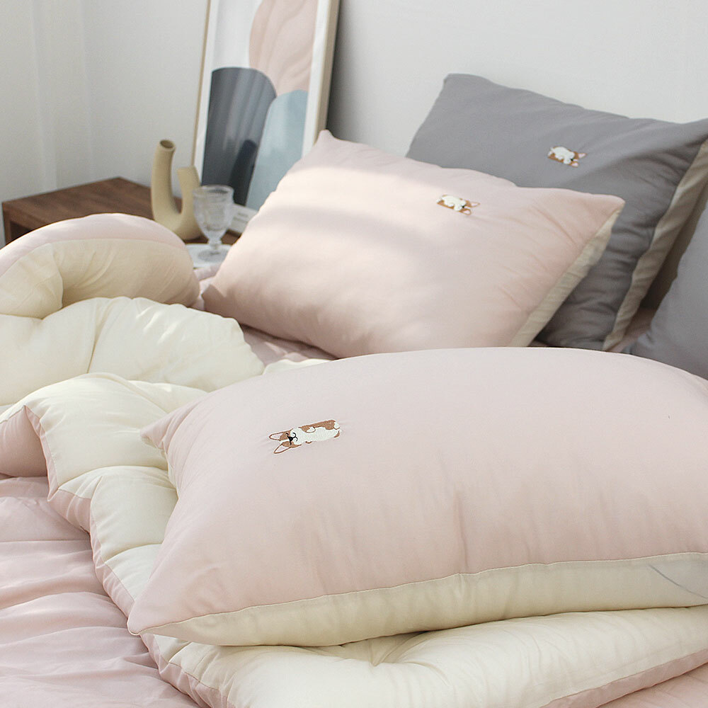 【現貨】☁️100% 韓國自家工廠床品☁️｜柯基天絲莫代爾 (四季被/春夏薄被/枕套)