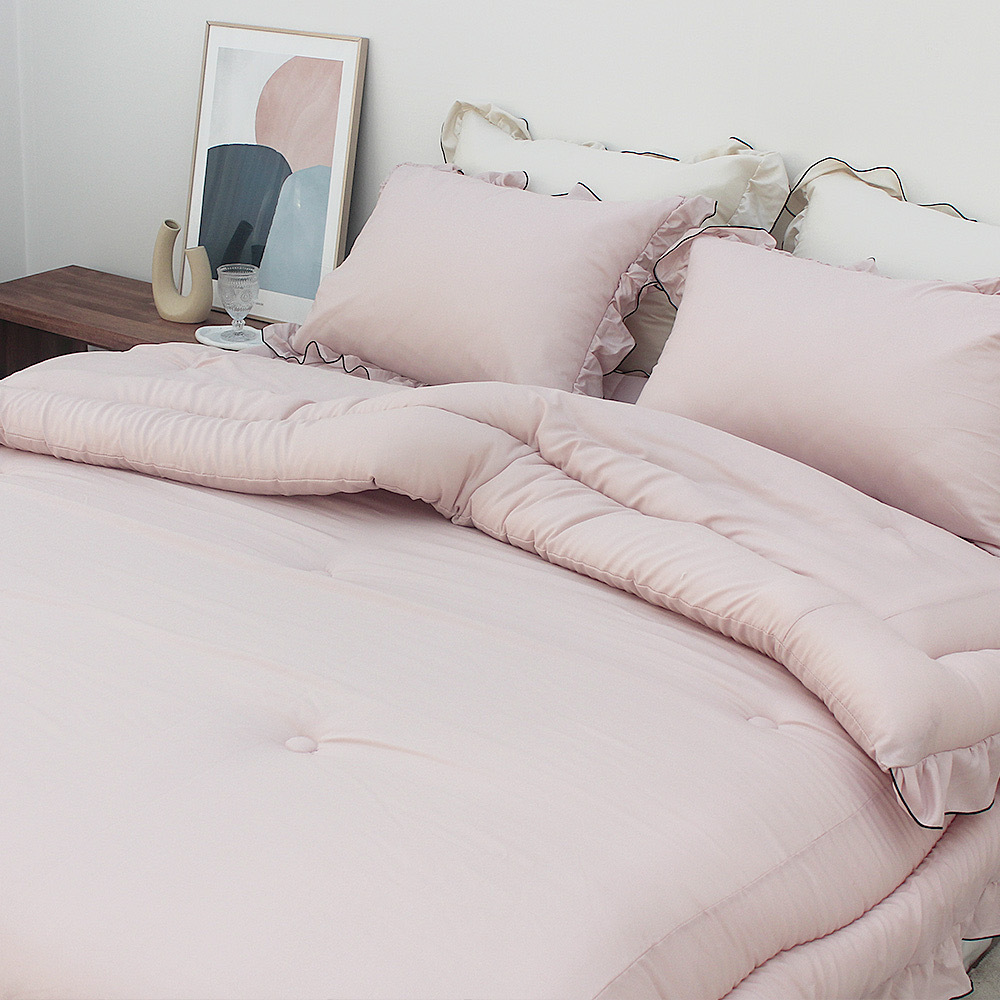 ☁️100% 韓國自家工廠床品☁️｜素面荷葉邊天絲莫代爾 (四季被/春夏薄被/枕套)