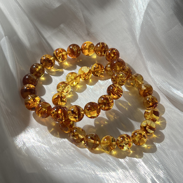 raraprecious♡ 花琥珀 鳶尾花琥珀純銀針式耳環| ACJ 歐風小舖- Amber City Jewelry