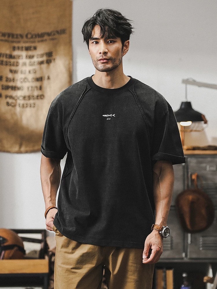 AW 解構 魚骨 水洗 復古 短T 剪裁 限量開團 現貨 (310)