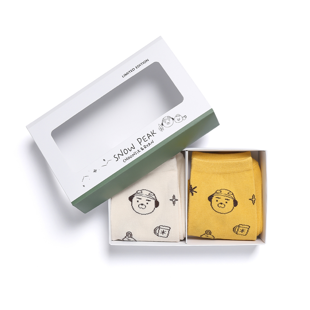 【代購】Snow Peak X Kakao Friends Crew Socks 2Pack 襪子 組合 S25SUFSO81MS