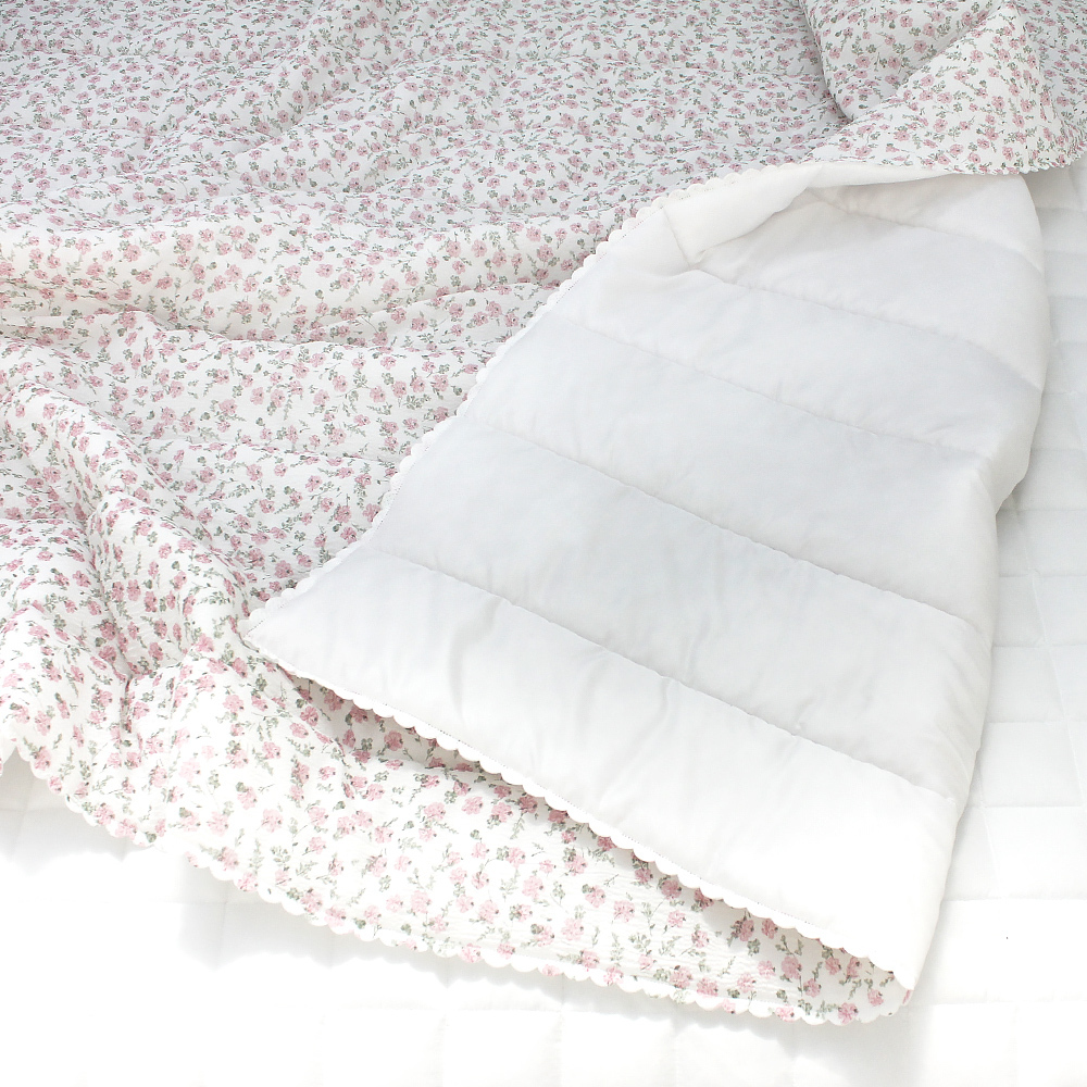 ☁️100% 韓國自家工廠床品☁️｜極緻冰感花花涼感被 (涼感被/雪皺紗枕套)