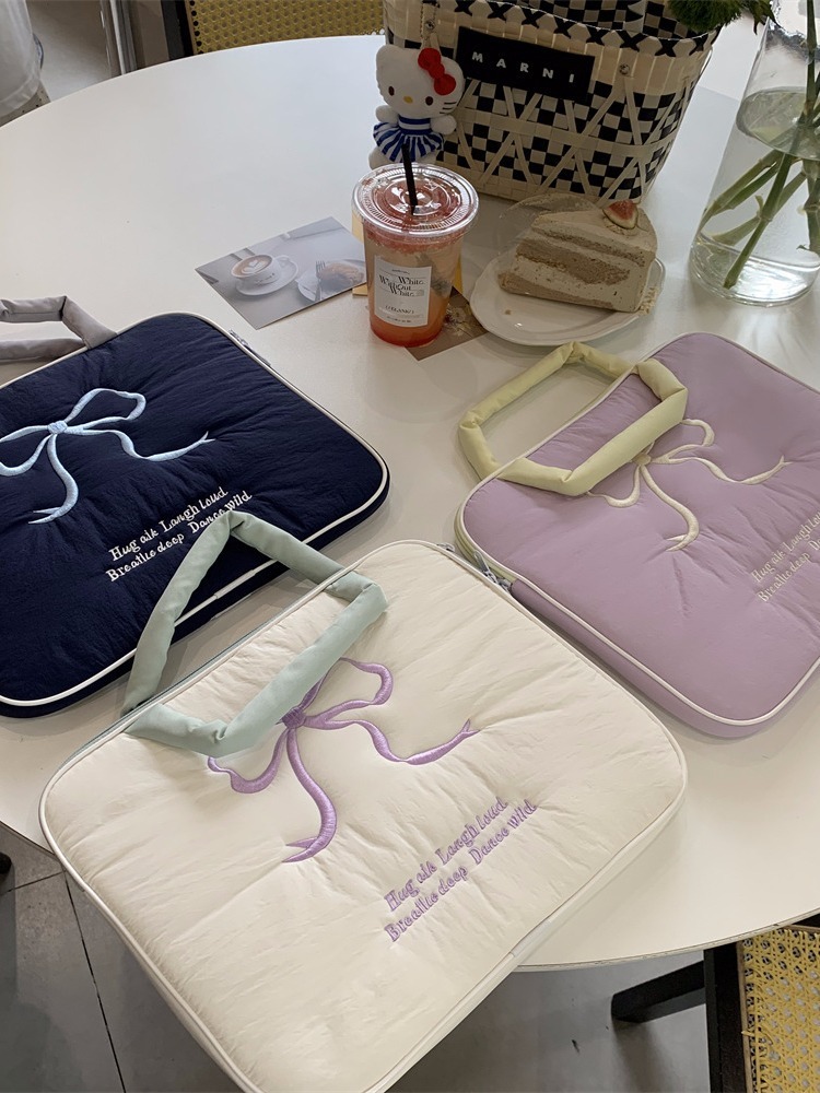 《5883》刺繡蝴蝶結少女平板電腦包