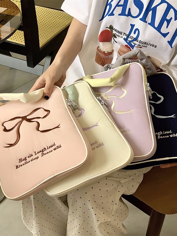 《5883》刺繡蝴蝶結少女平板電腦包