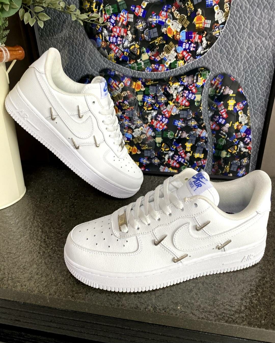 NIKE AIR FORCE 1 白藍 四勾 小銀勾 泫雅同款 CT1990-100