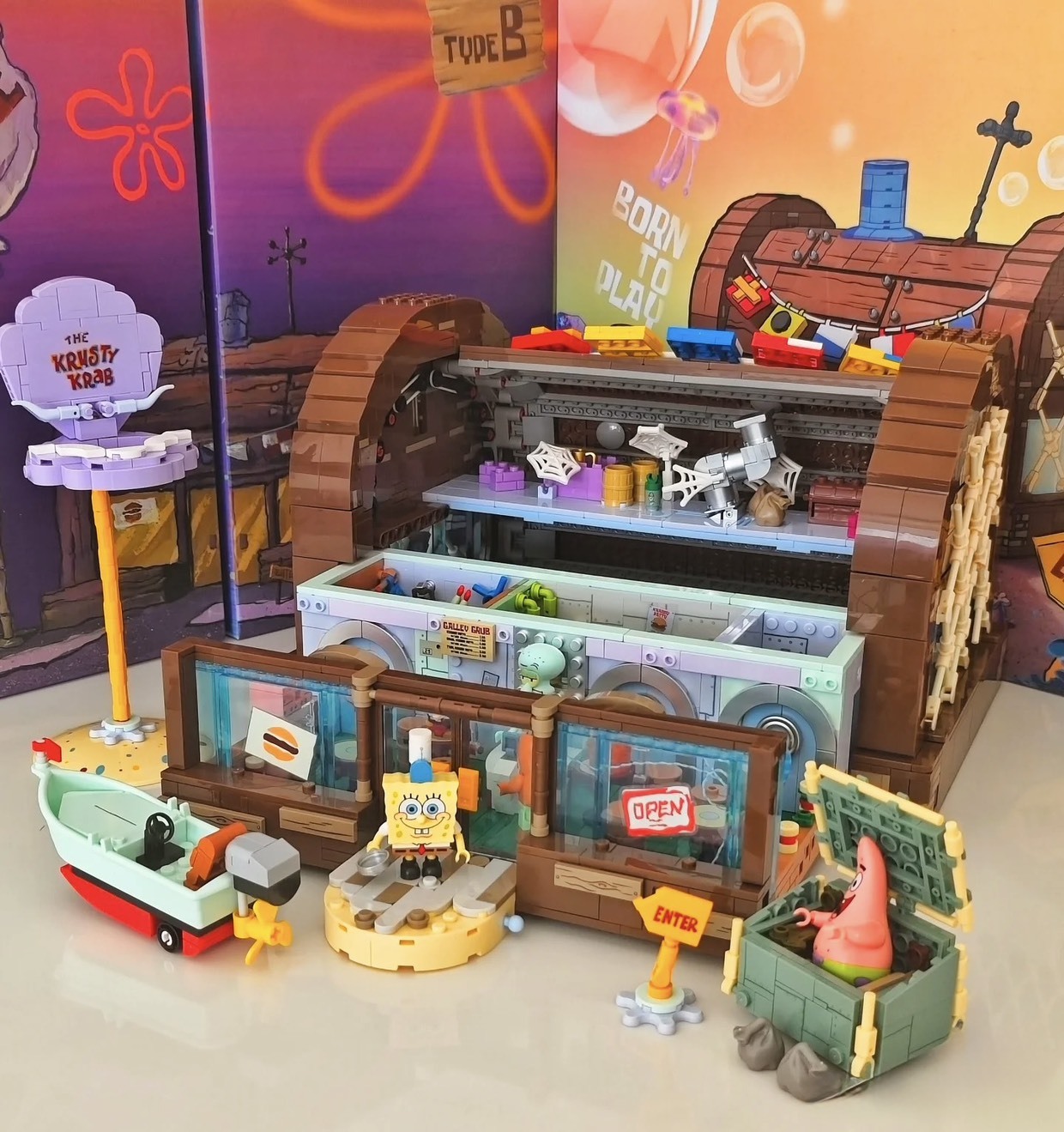 iSNEAKERS｜海綿寶寶 SpongeBob 正版授權 蟹堡王餐廳 積木組