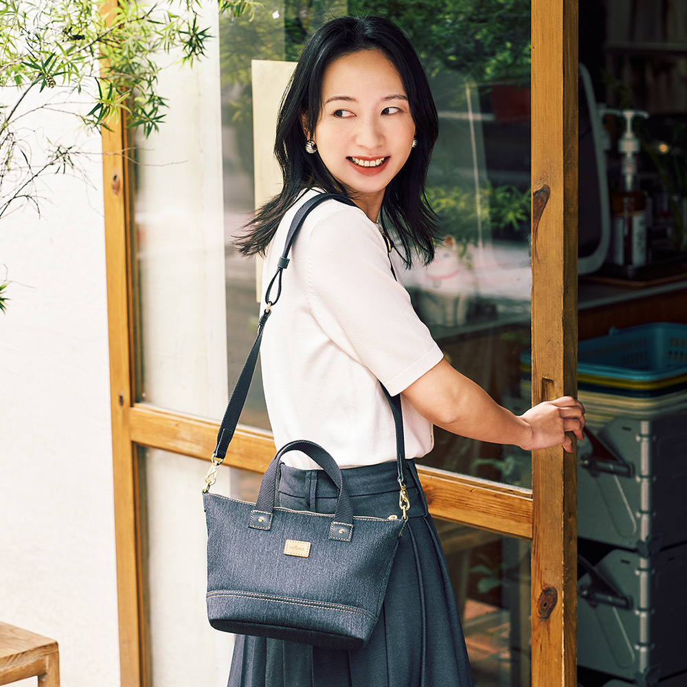 Denim 迷你托特包-丹寧黑