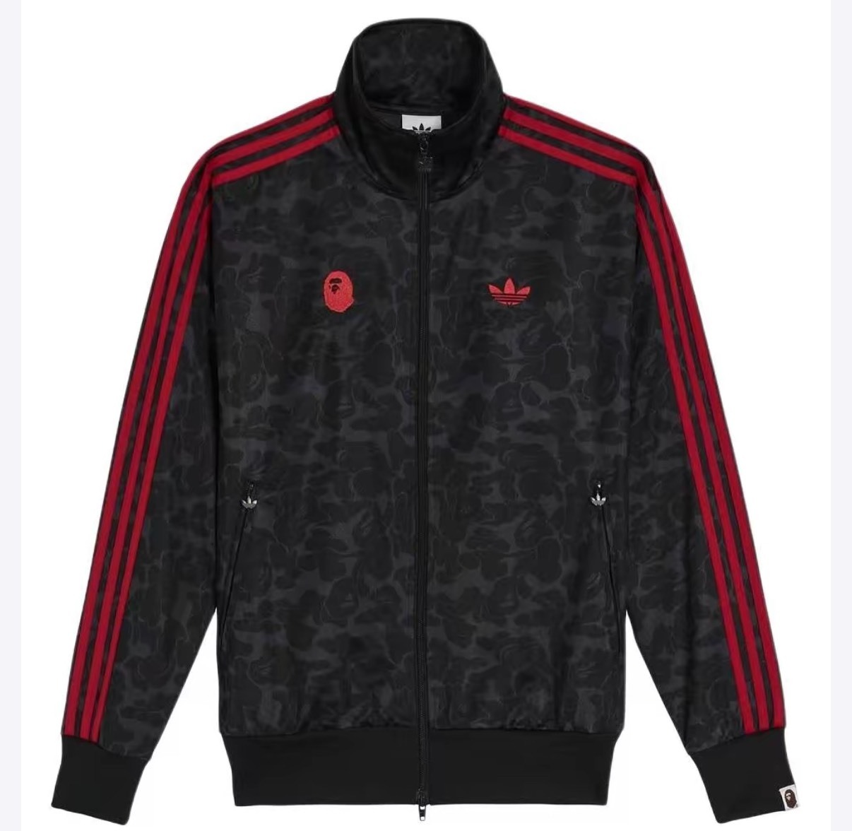 紅黑立領長袖夾克｜猿人聯名潮流爆擊款