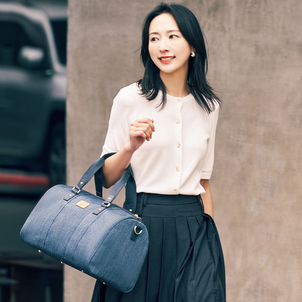 Denim 大波士頓包-深丹寧藍