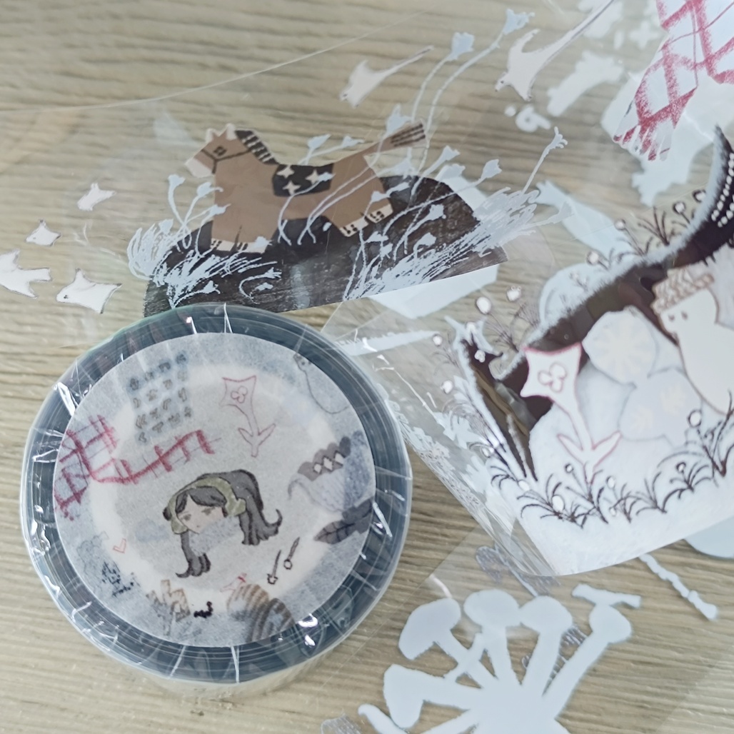 何包蛋．淺藍色的日子 4cm亮面PET膠帶 <整捲/分裝>