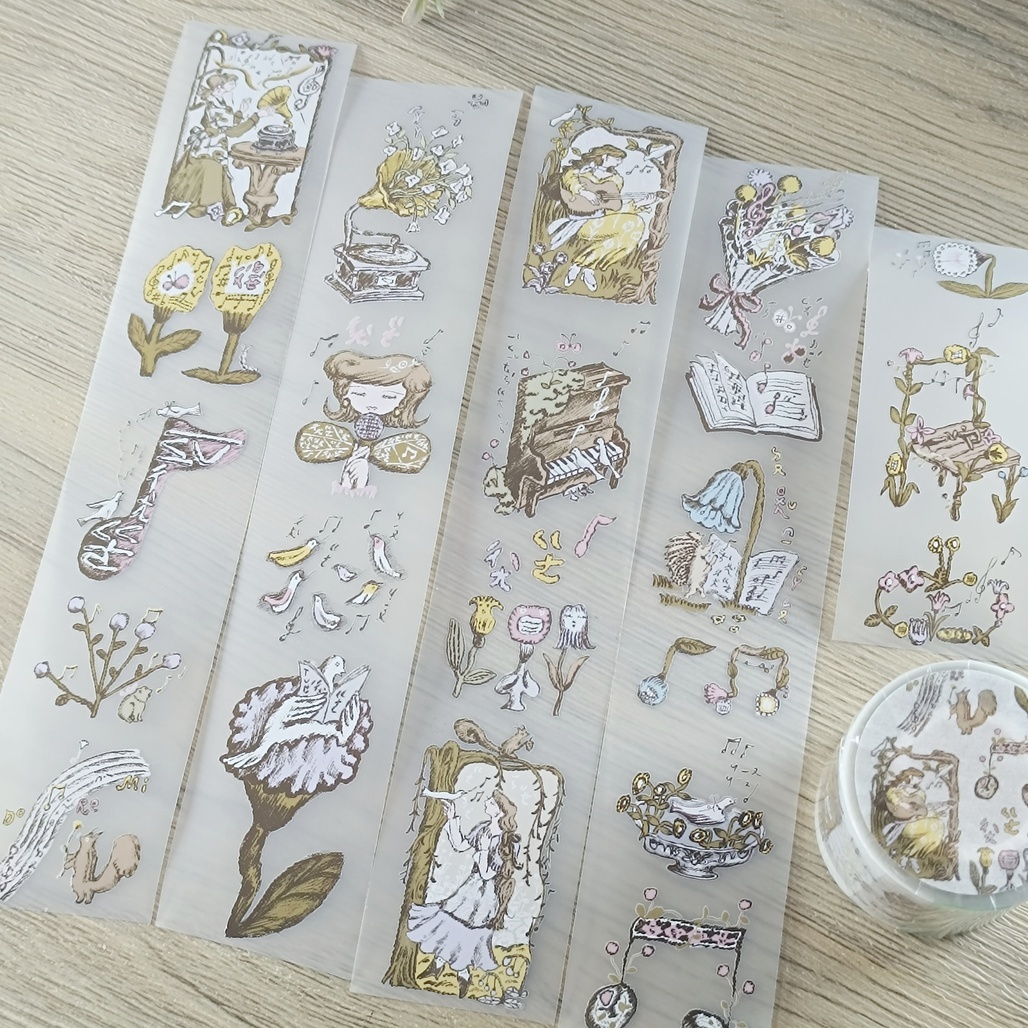 何包蛋．聽花的歌聲 4.5cm霧面PET膠帶 <整捲/分裝>