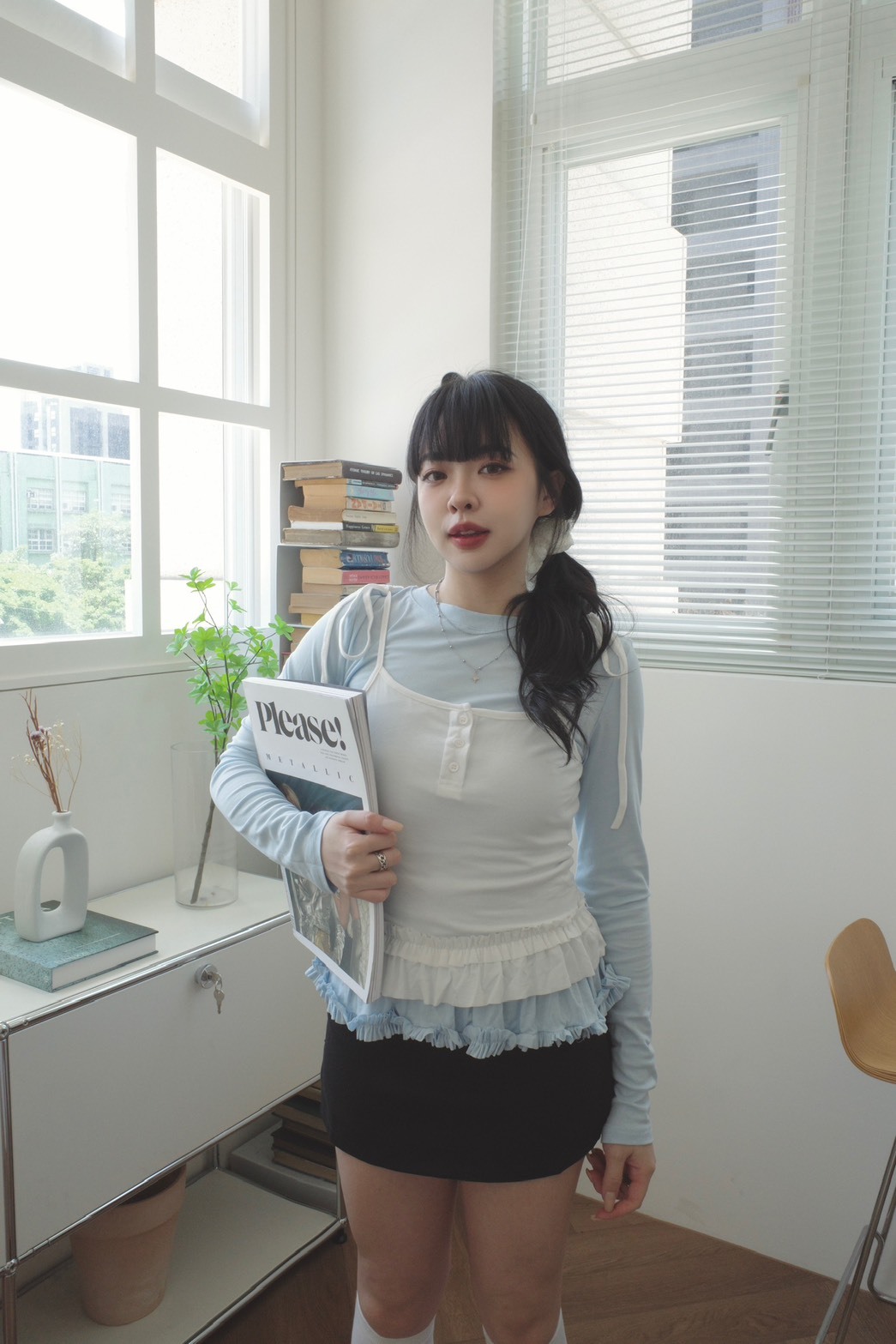 <女裝現貨💗> A014 miu系層次芭蕾風背心+內搭兩件套 兩色