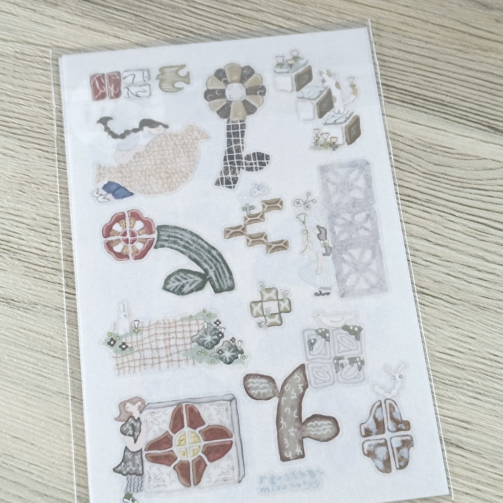 何包蛋．小磁磚 轉印貼紙