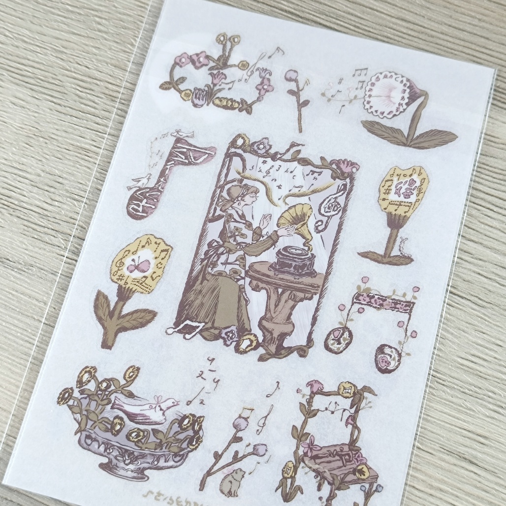 何包蛋．聽花的歌聲 轉印貼紙