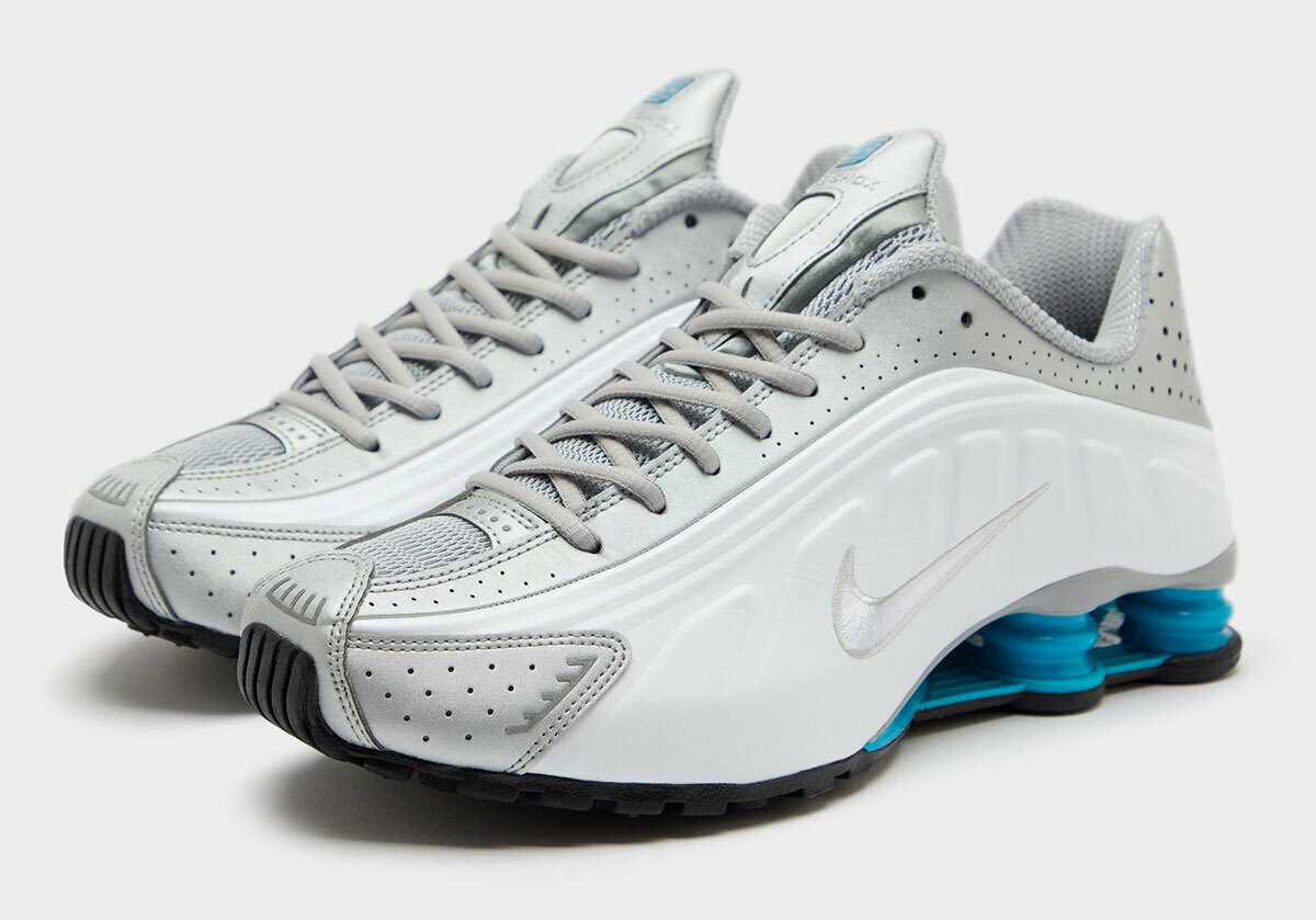 Metallic Silver White Blue Lagoon