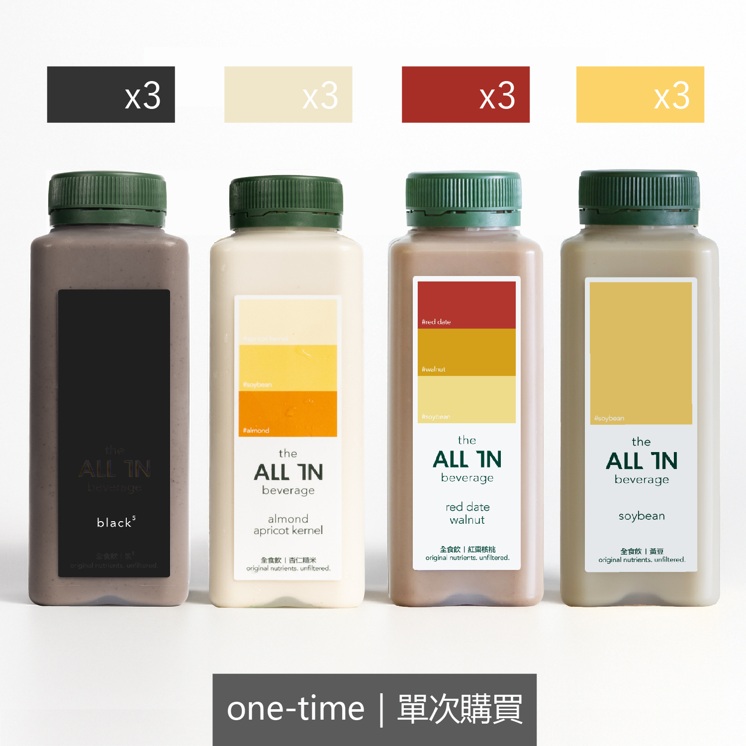 【ALL IN】體驗組 4種口味共12瓶