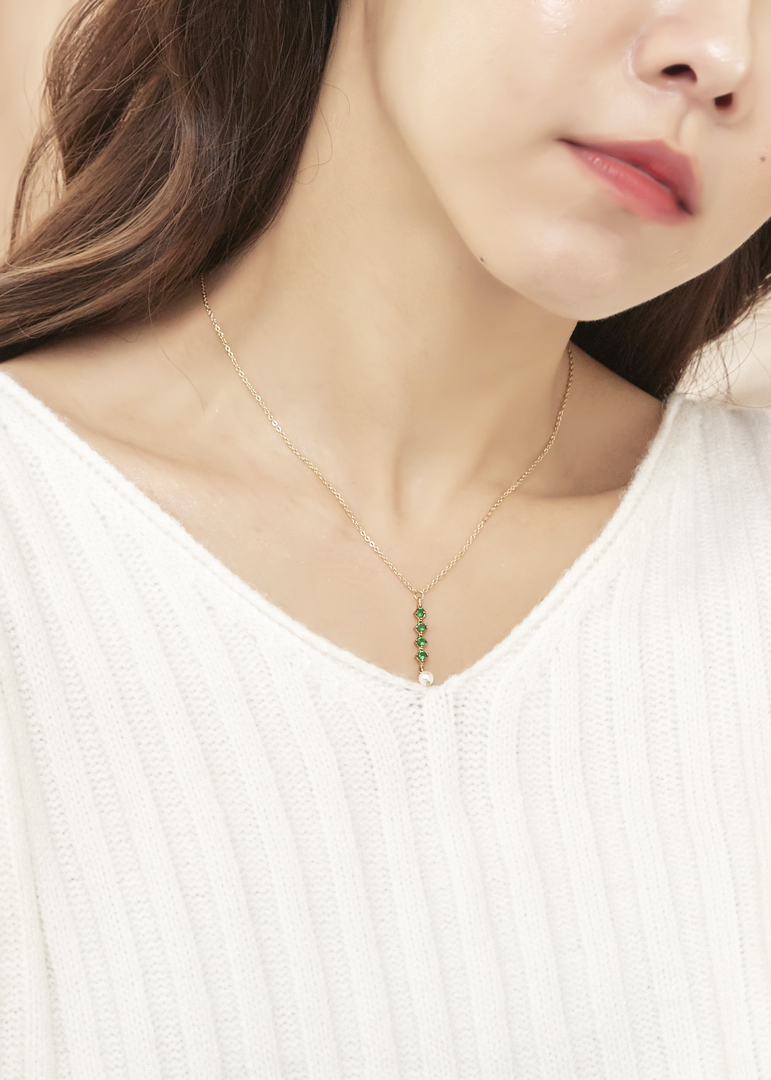 布達佩斯 鋯石項鍊-綠