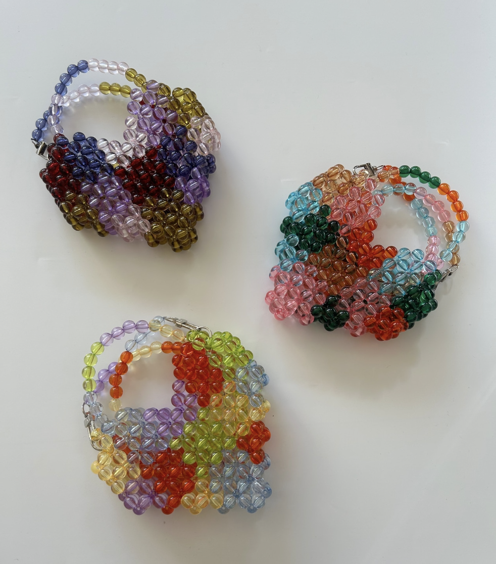 日本手工愛心包  拼色彩珠（b款）