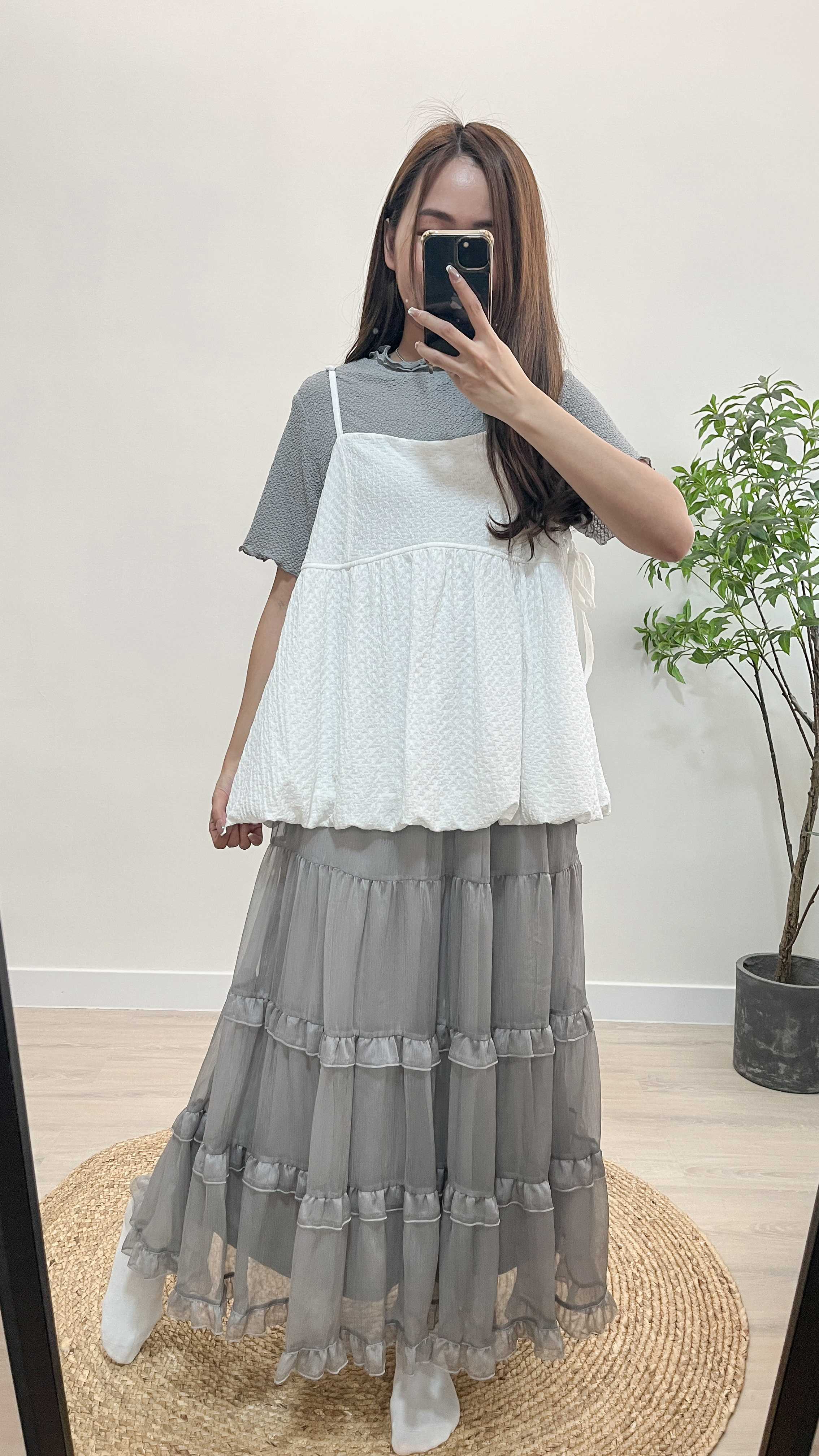 預訂| 雲朵感側綁結暗紋外搭 ( 三色入 )