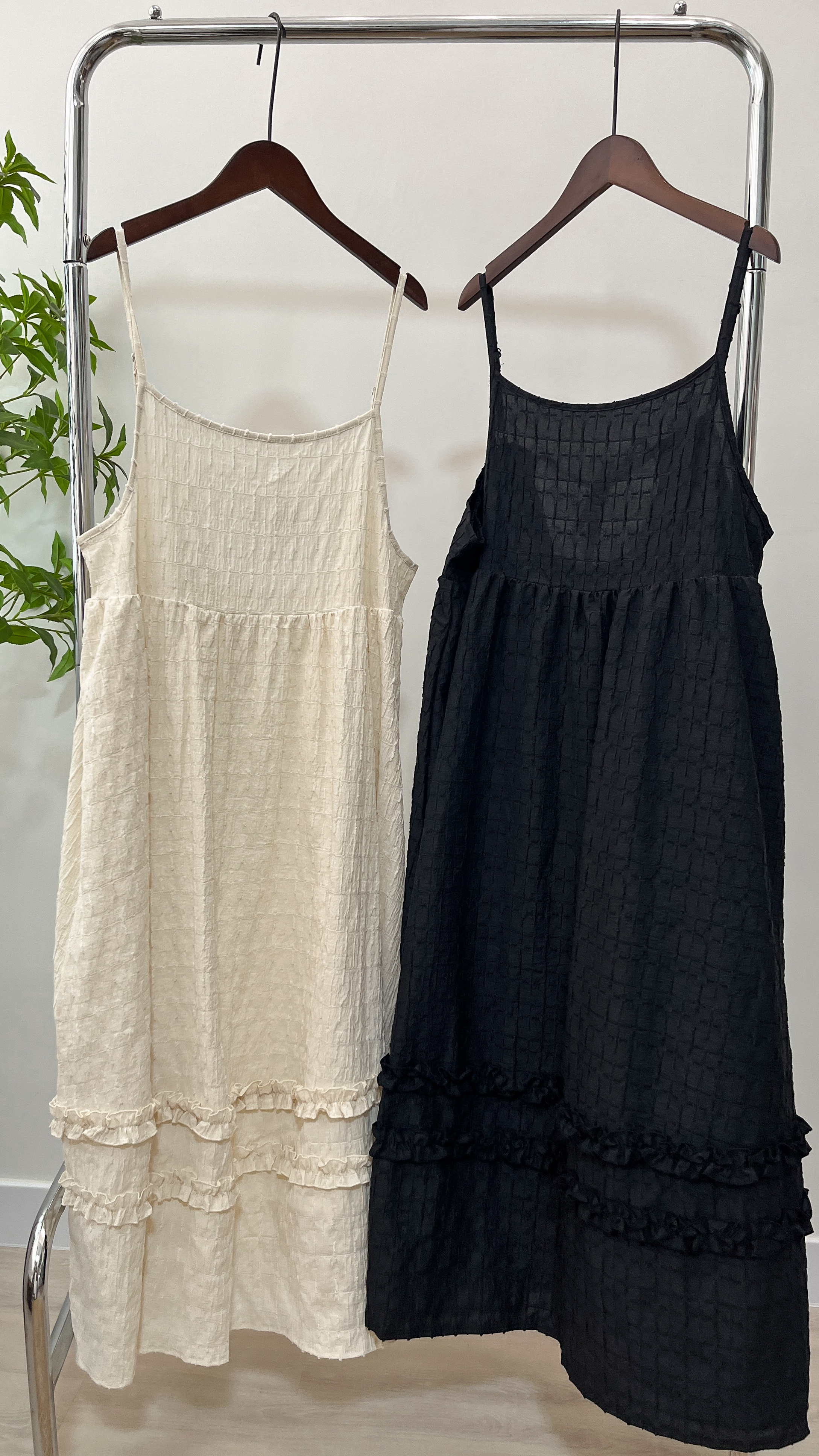 預訂｜背綁結暗紋Ruffle OPS (2色入)