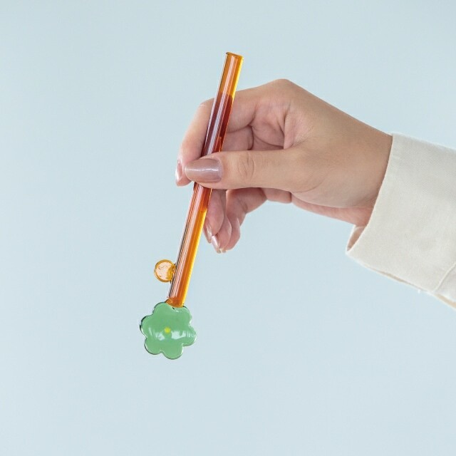 花朵 撞色 玻璃攪拌棒｜日本CDF ètendue