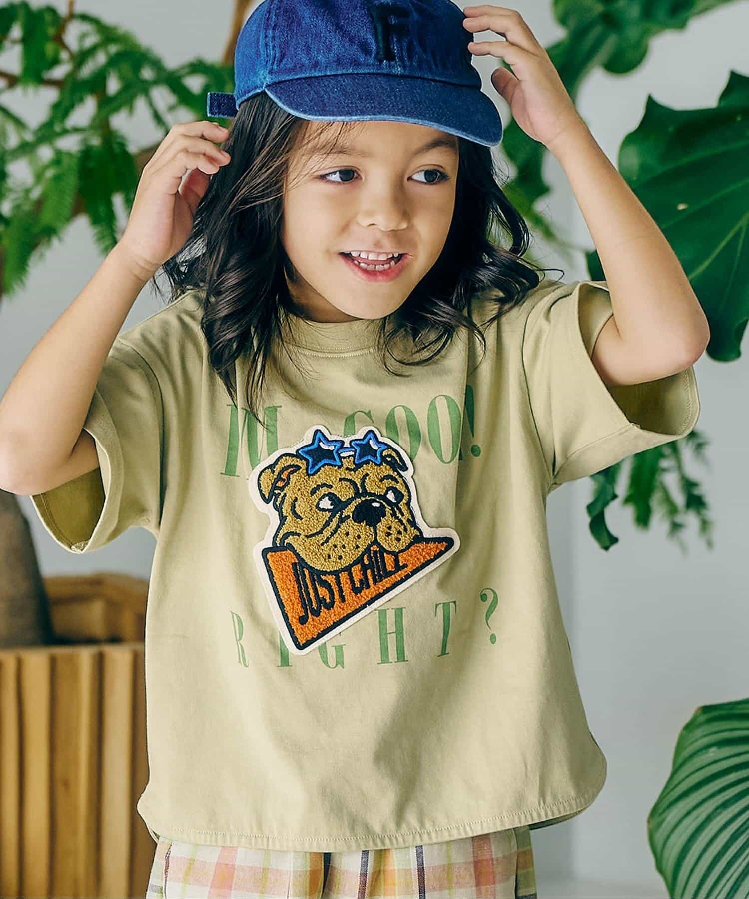 日本F.O.KIDS 刺繡 寬版天竺棉短袖上衣 (薄荷綠，130) R207275