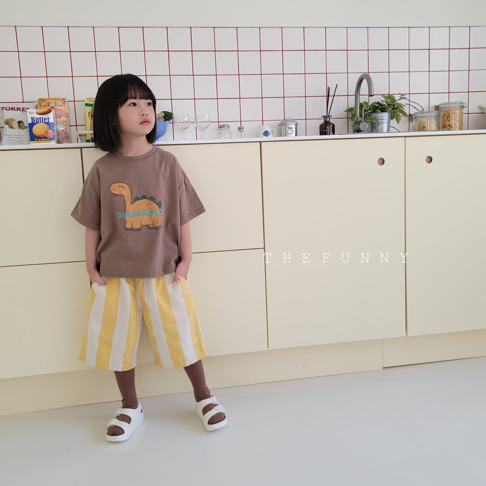 韓國 The Funny- 25夏 繽紛色系直條褲（兩色）