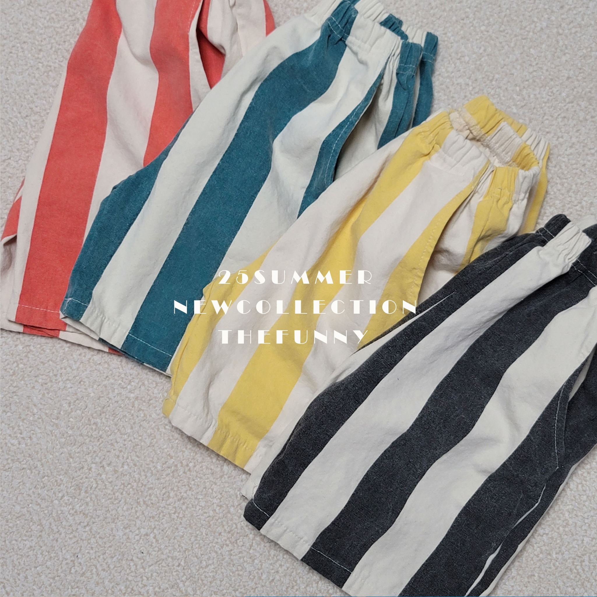 韓國 The Funny- 25夏 繽紛色系直條褲（兩色）