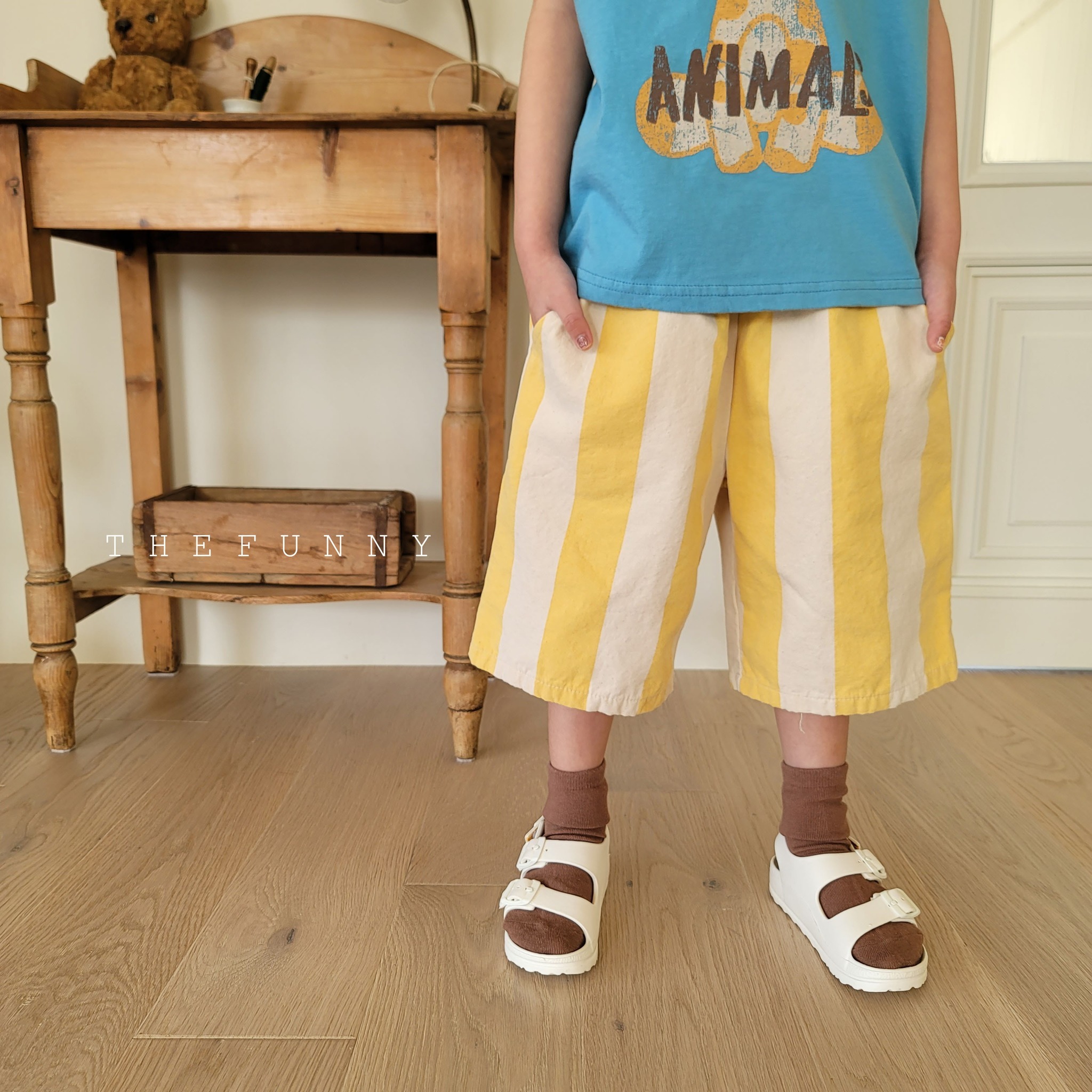 韓國 The Funny- 25夏 繽紛色系直條褲（兩色）