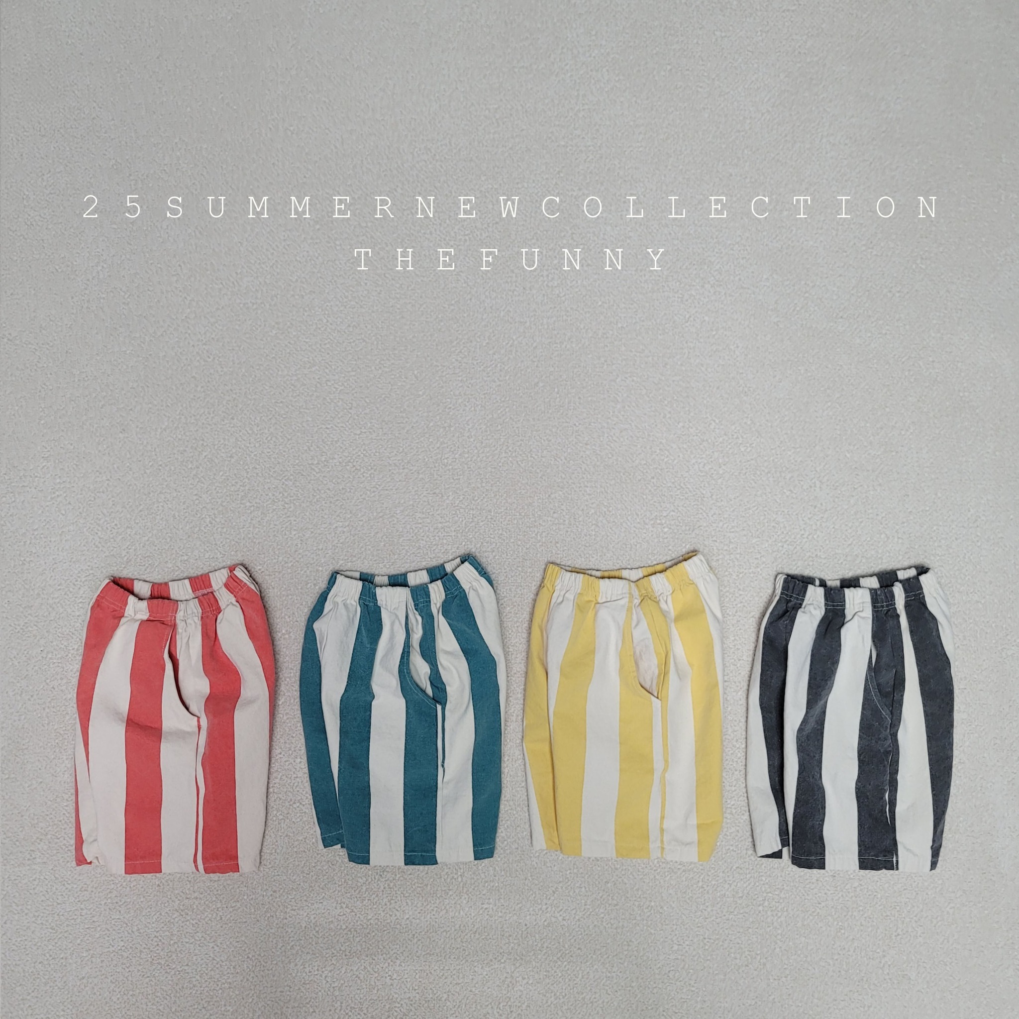 韓國 The Funny- 25夏 繽紛色系直條褲（兩色）