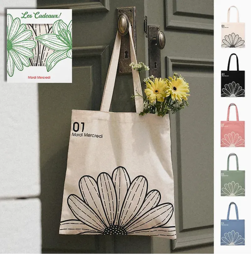預 購 產 品【預計四月底到港】丨韓國Mardi Mercredi CANVAS BAG Flower 圖案 5色