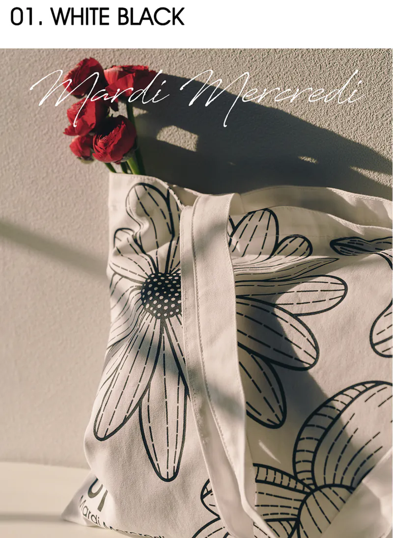預 購 產 品【預計四月底到港】丨韓國Mardi Mercredi CANVAS BAG Triple Flower 圖案 7色