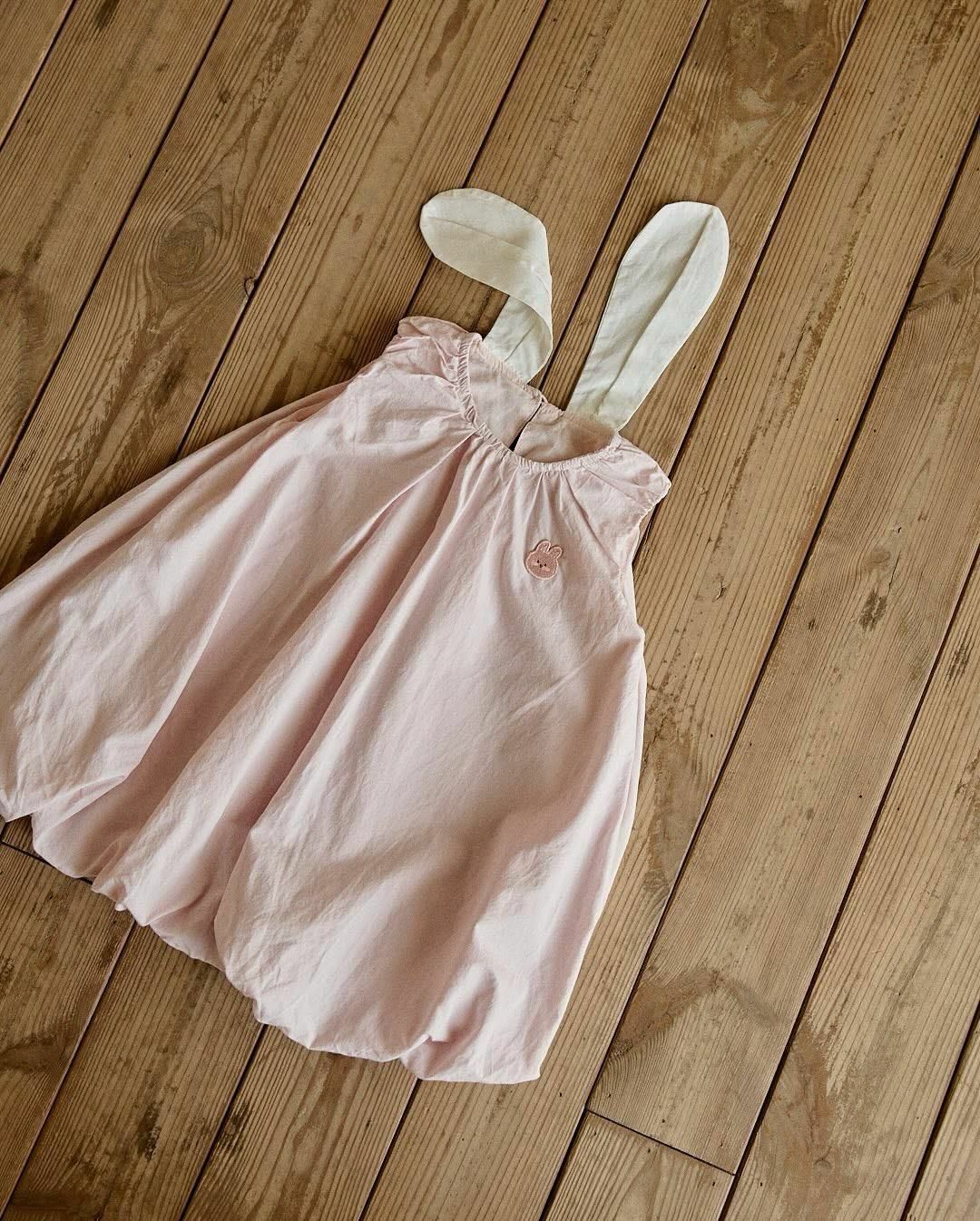 25S/S DTD夢幻兔兔小天使花苞連身裙