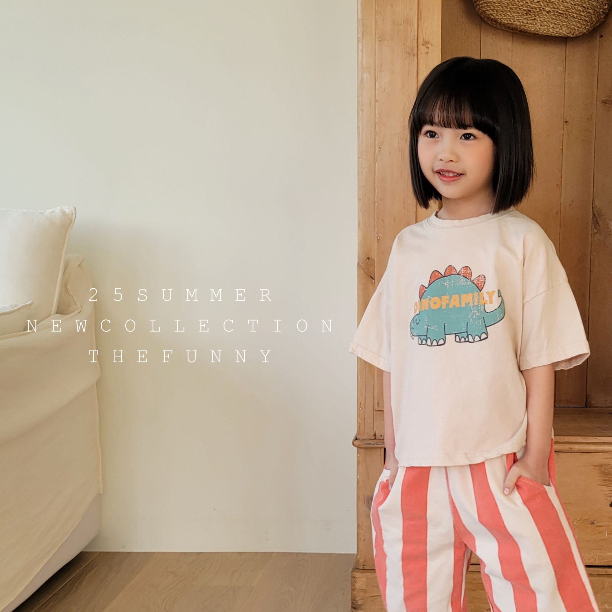 韓國 The Funny- 25夏 可愛插畫恐龍上衣（兩色）