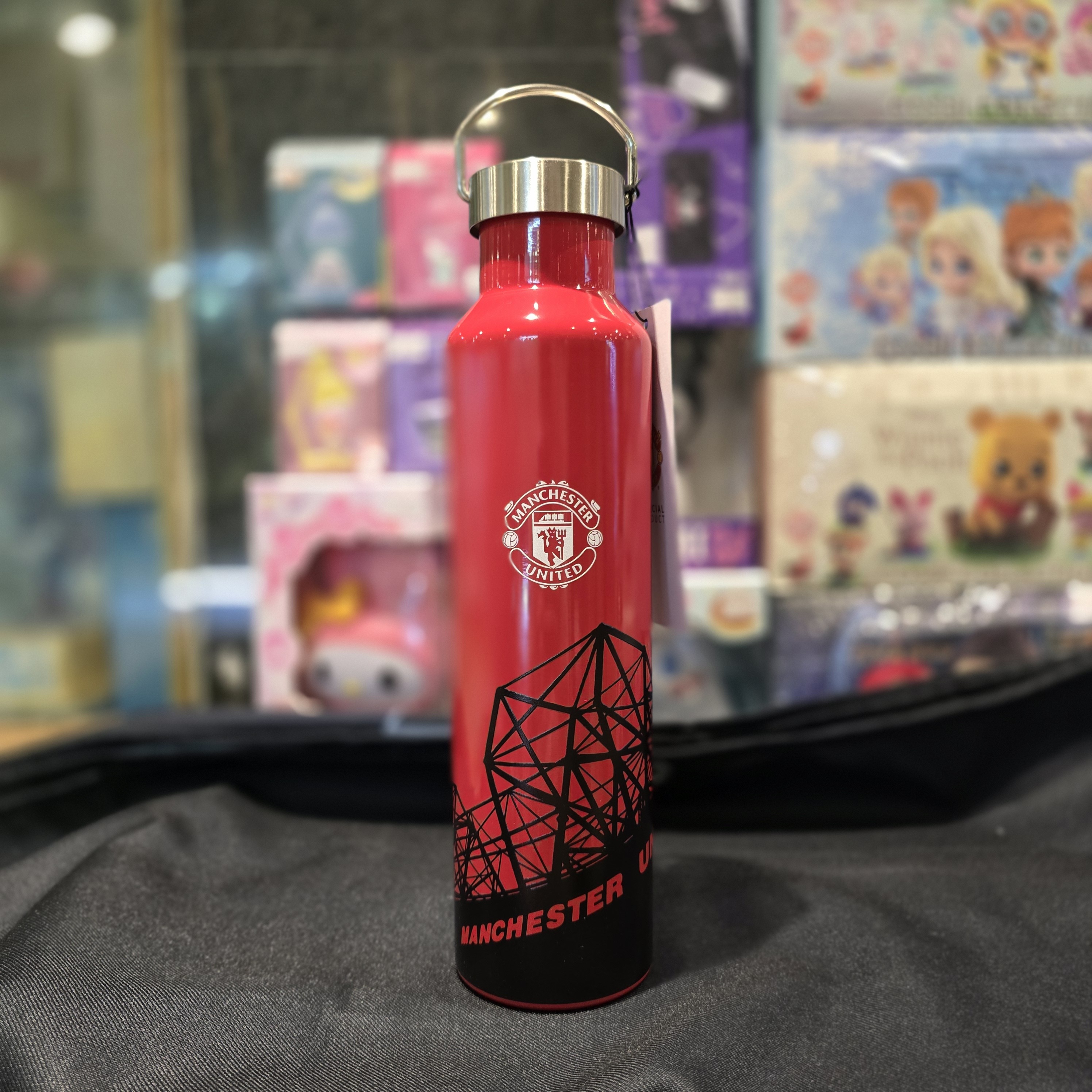 曼聯紅色奧脫福金屬有環水樽