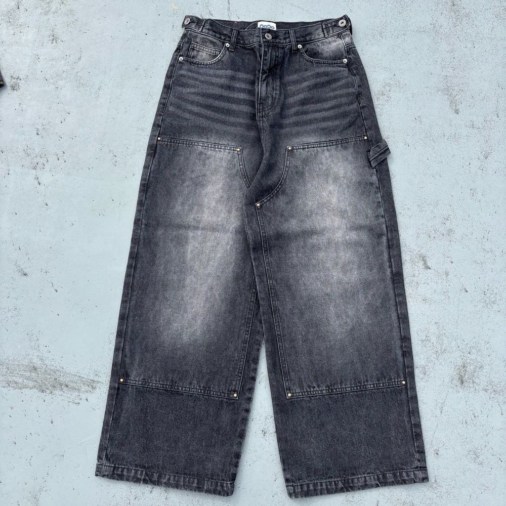 9090 King Logo Double Knee Buggy Pants 國王徽標 雙膝 越野褲 牛仔褲 NN1950
