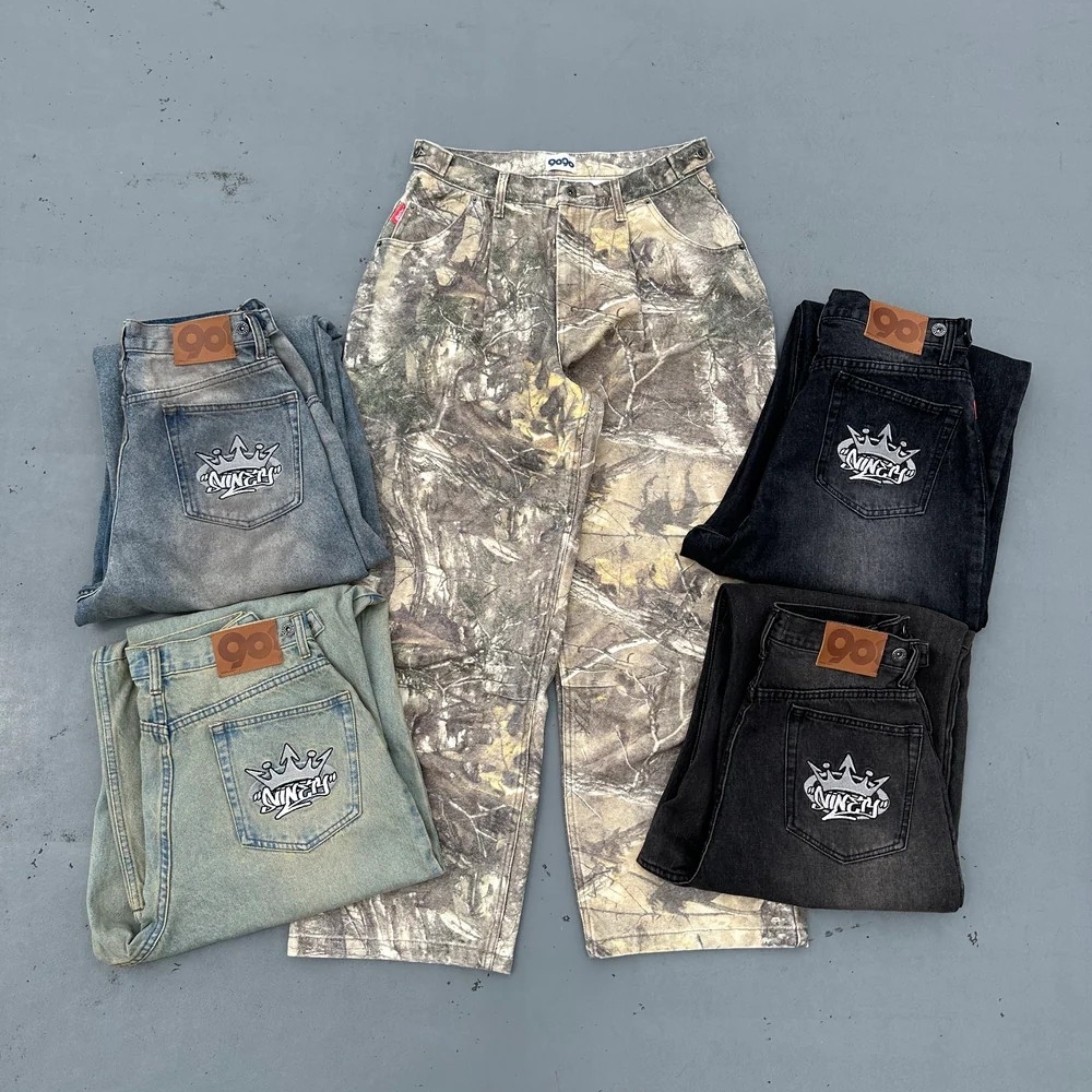 9090 King Logo Buggy Denim Pants 國王徽標 單寧 越野褲 牛仔褲 NN1619