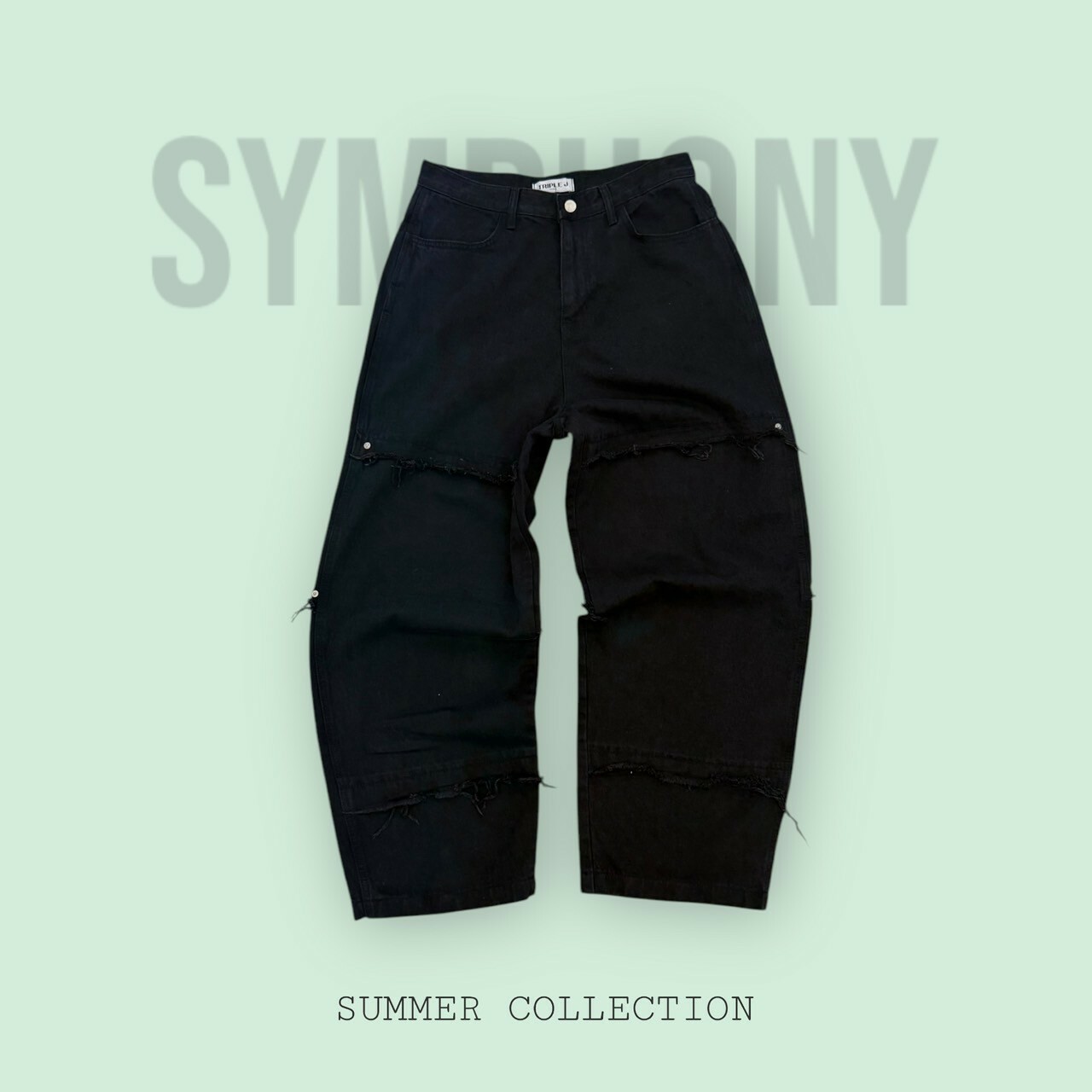 Symphony-抽鬚寬統牛仔#長褲