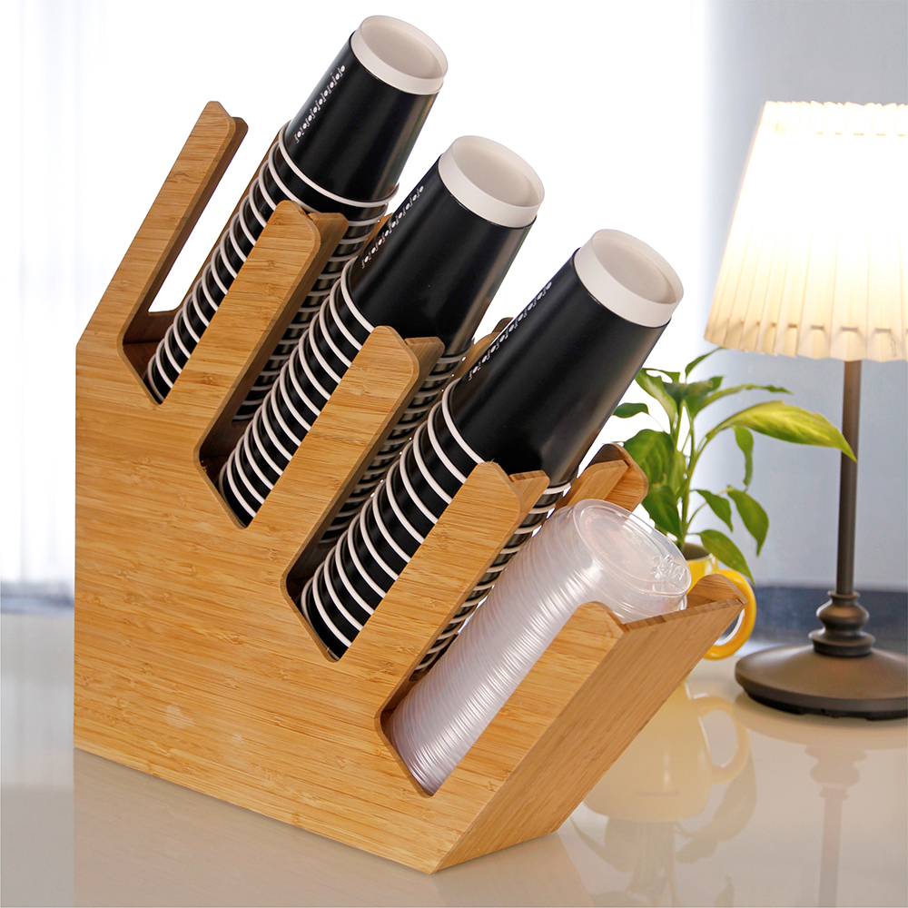 分杯架 斜四格 竹木