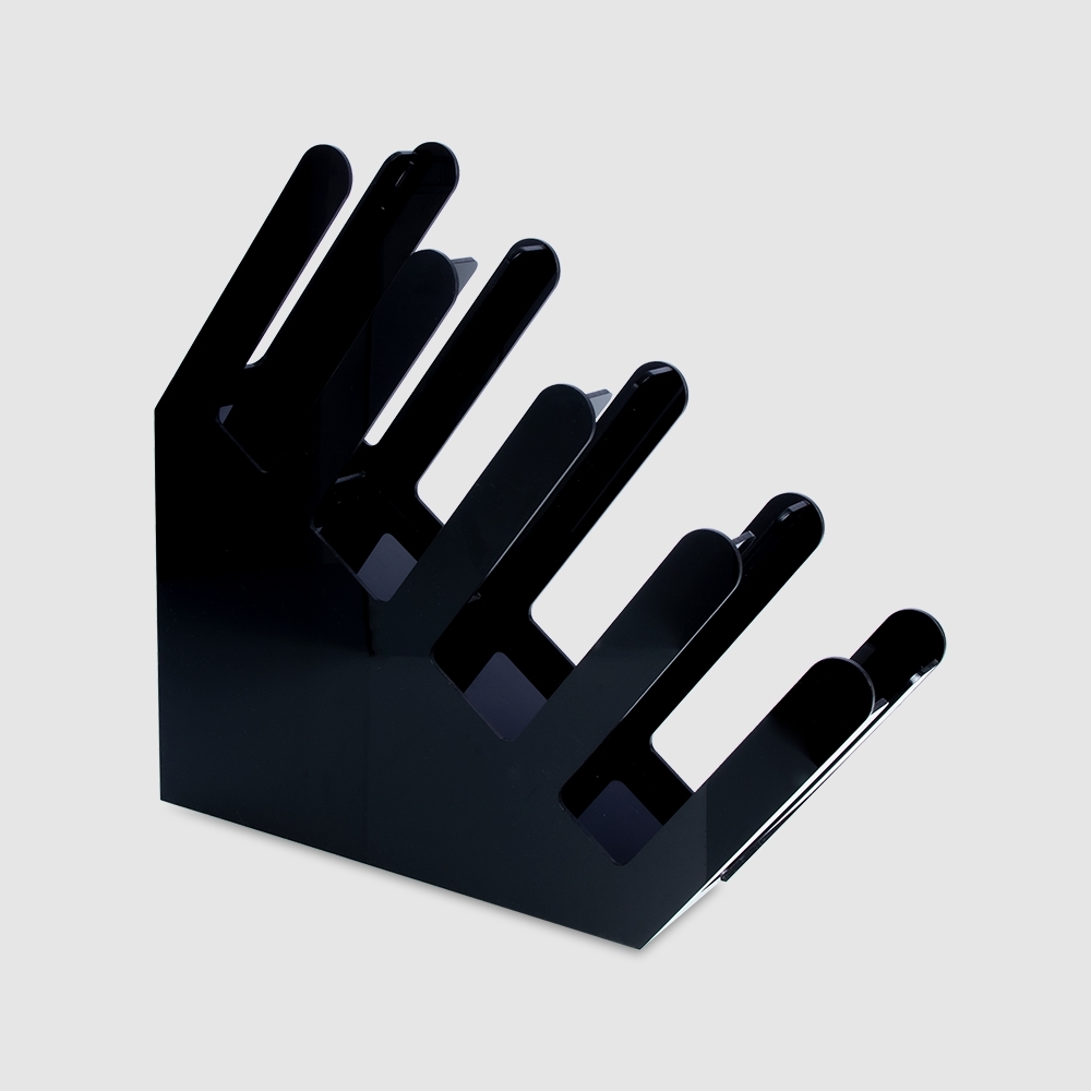 分杯架 斜四格 黑色