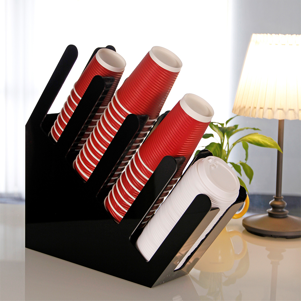 分杯架 斜四格 黑色