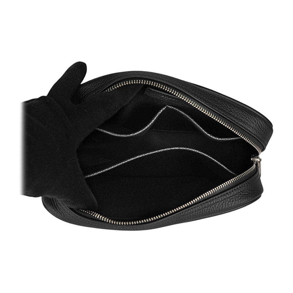 【BALLY】Ribbon 紅白條紋牛皮手拿包/萬用包/盥洗包(黑色) 6306534