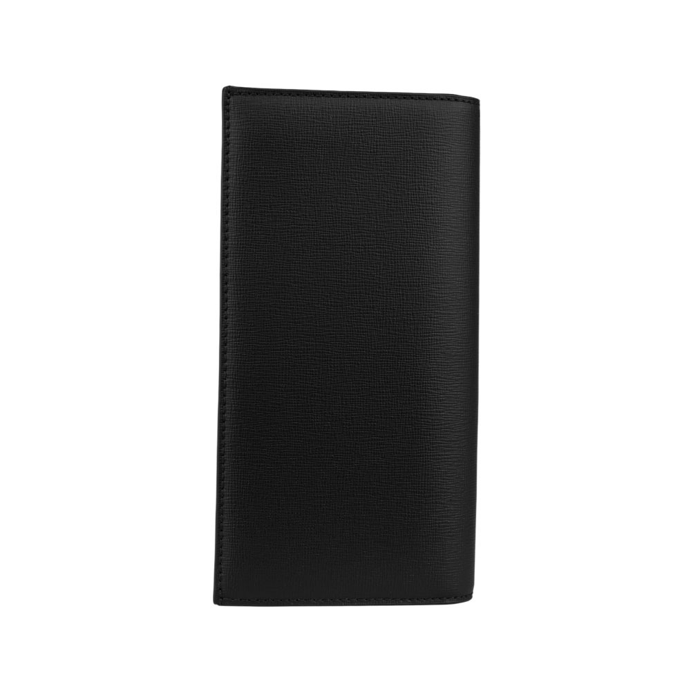 【BALLY】Mythos 紅白條紋再生牛皮對開二折長夾(黑色) 6308477